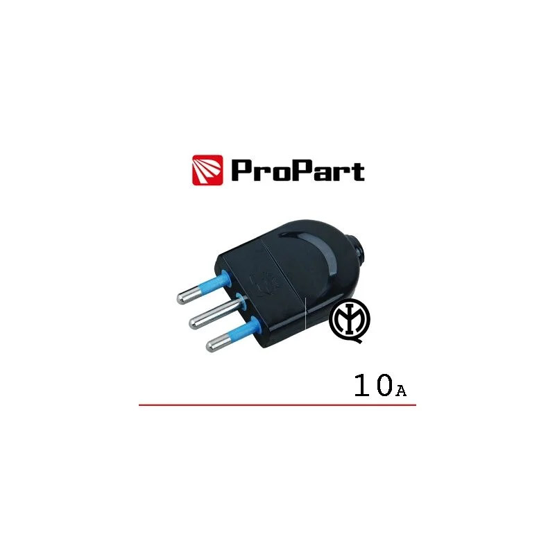 Propart PES1002BKP Spina Elettrica Nera 10A Dritta