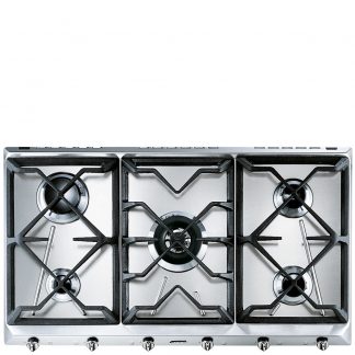 Smeg SRV596GH5 Piano Cottura a Gas 5 Fuochi 90CM Inox Griglie in Ghisa