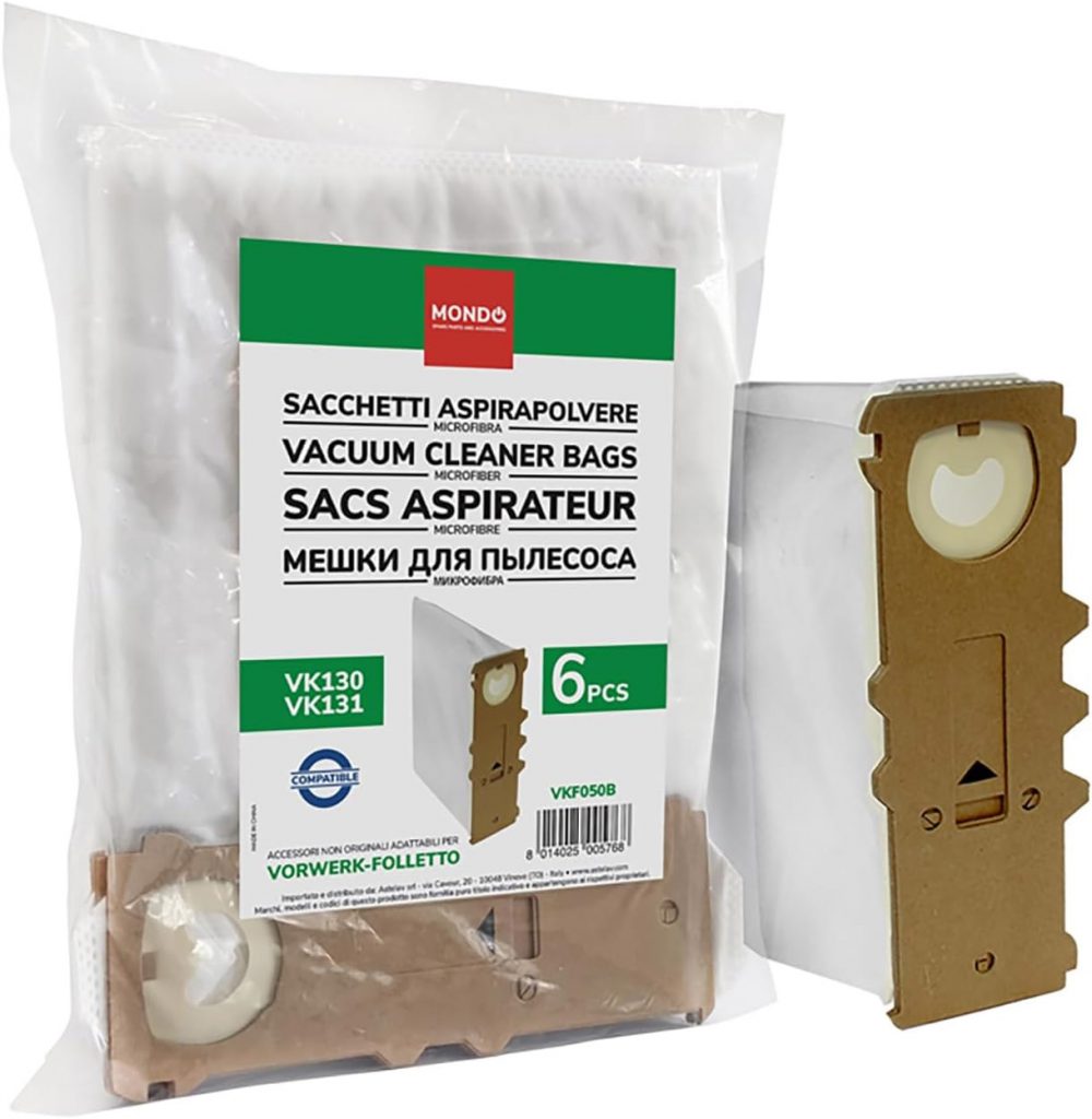 Mondo VKF050B Confezione 6 Sacchetti per Folletto VK130-VK131