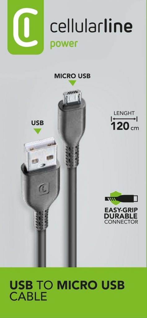 CELLULAR LINE USBDATACABMICROUSB Cavo USB Dati Micro-USB 60cm