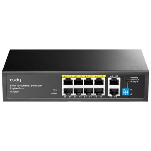 CUDY FS1010P Switch 8 Porte PoE 2 Uplink Fast Ethernet
