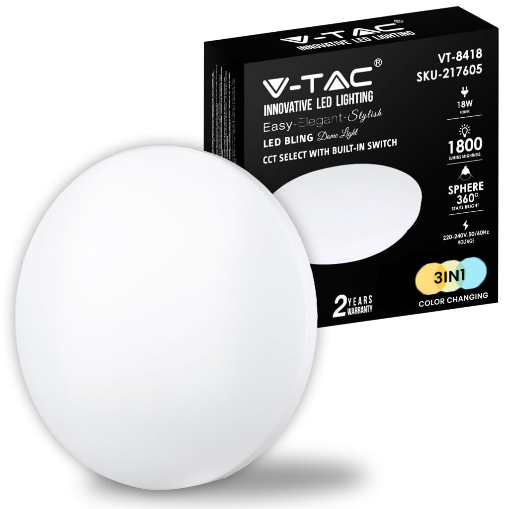 V-TAC SKU217605 Plafoniera LED 18W Diametro 30 1800LM VT8418