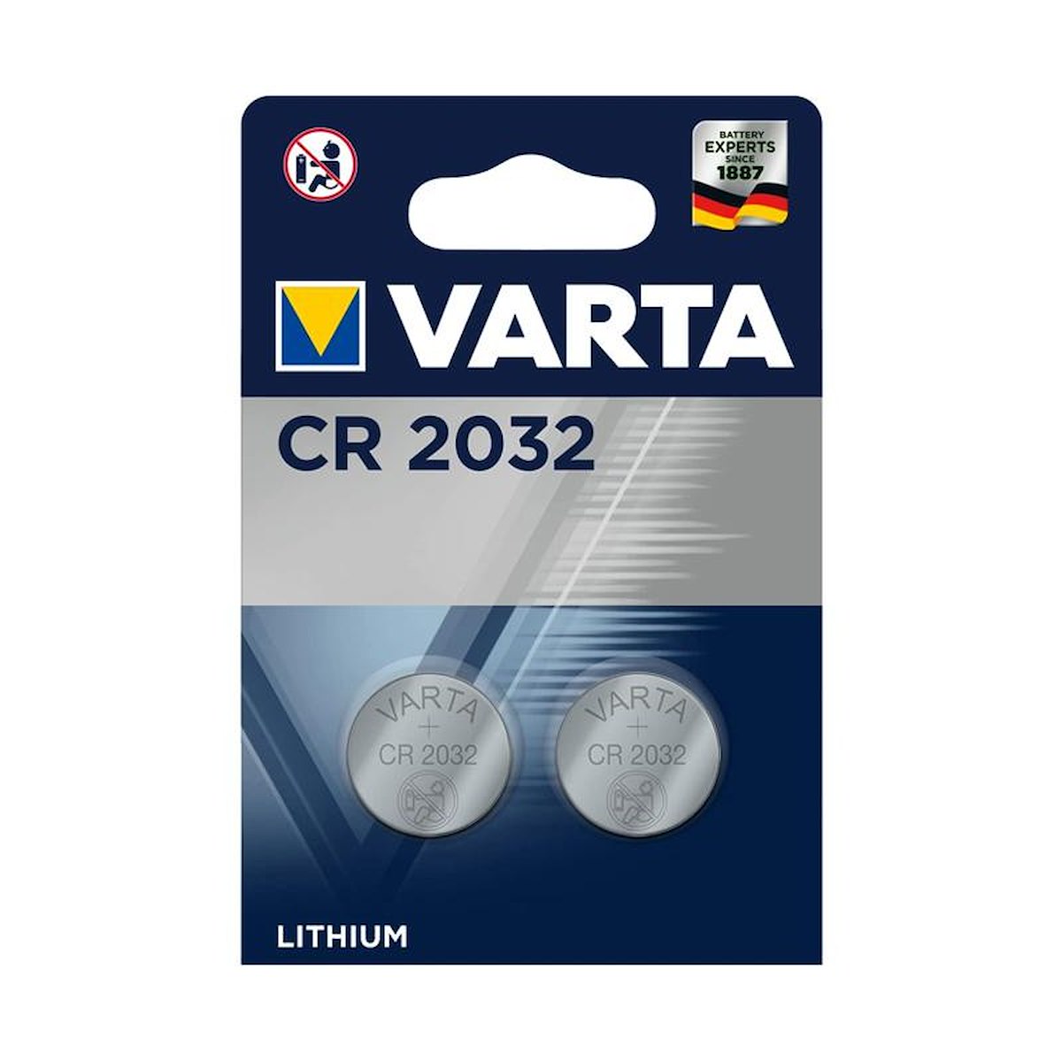 VARTA 06032101402 Batterie Litio CR2032 BLS, Non Ricaricabili, 2pz