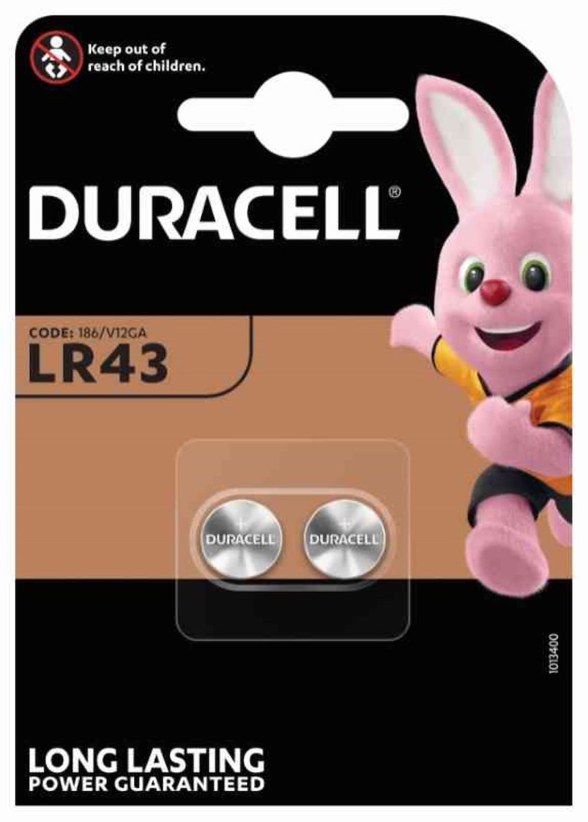 DURACELL DU50 Pile Alcaline LR43 1.5V, Confezione da 2