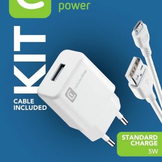 CELLULAR LINE ACHUSBKITMICROUSB2 Caricabatterie USB 60W con cavo Micro-USB per Android