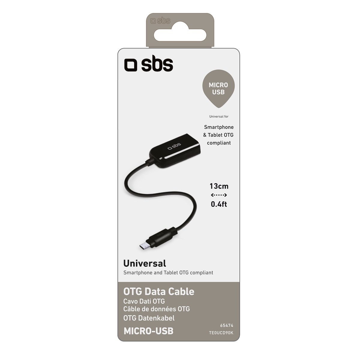 SBS TE0UCD90K Adattatore Micro USB/USB 2.0 M/F per Smartphone Galaxy - immagine 3