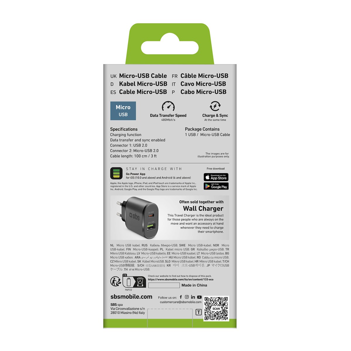 SBS LTHL200 Cavo USB 2.0 a Micro USB 1m per telefonia e dati - immagine 4