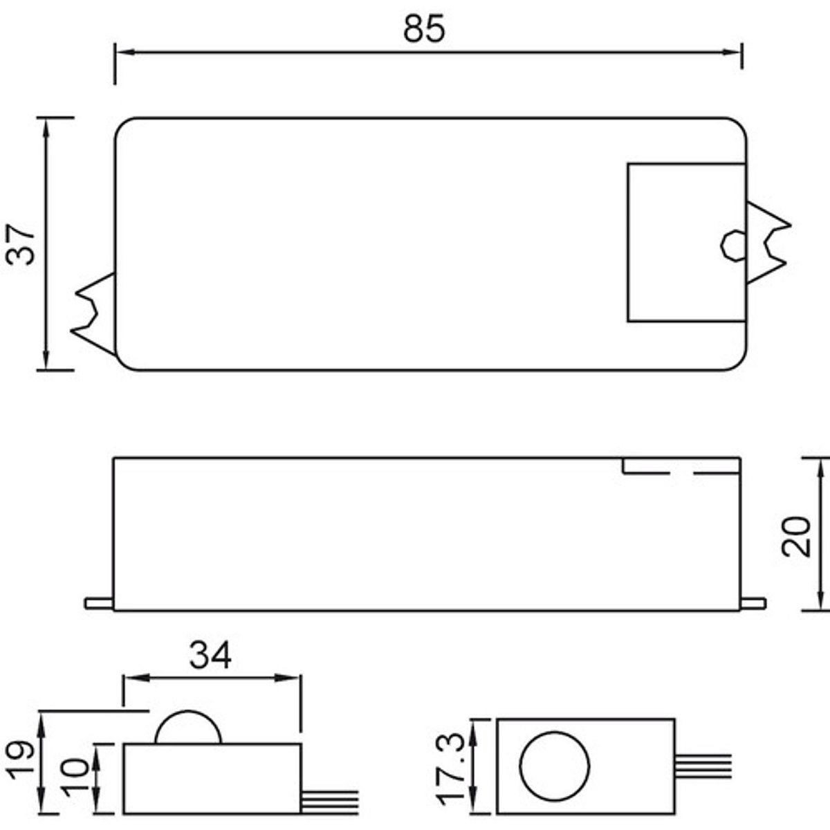 ALPHA ELETTRONICA JOCONTR016 Switch PIR 12-36VDC 5A 1 canale - immagine 2