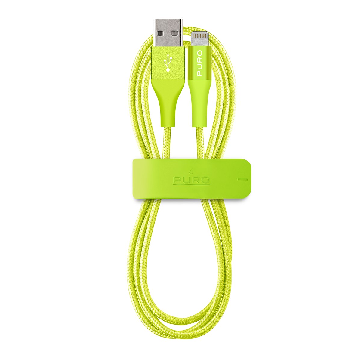 PURO CAPLTFABRIC2GRN Cavo MFI in Tessuto con Connettore 1m Verde