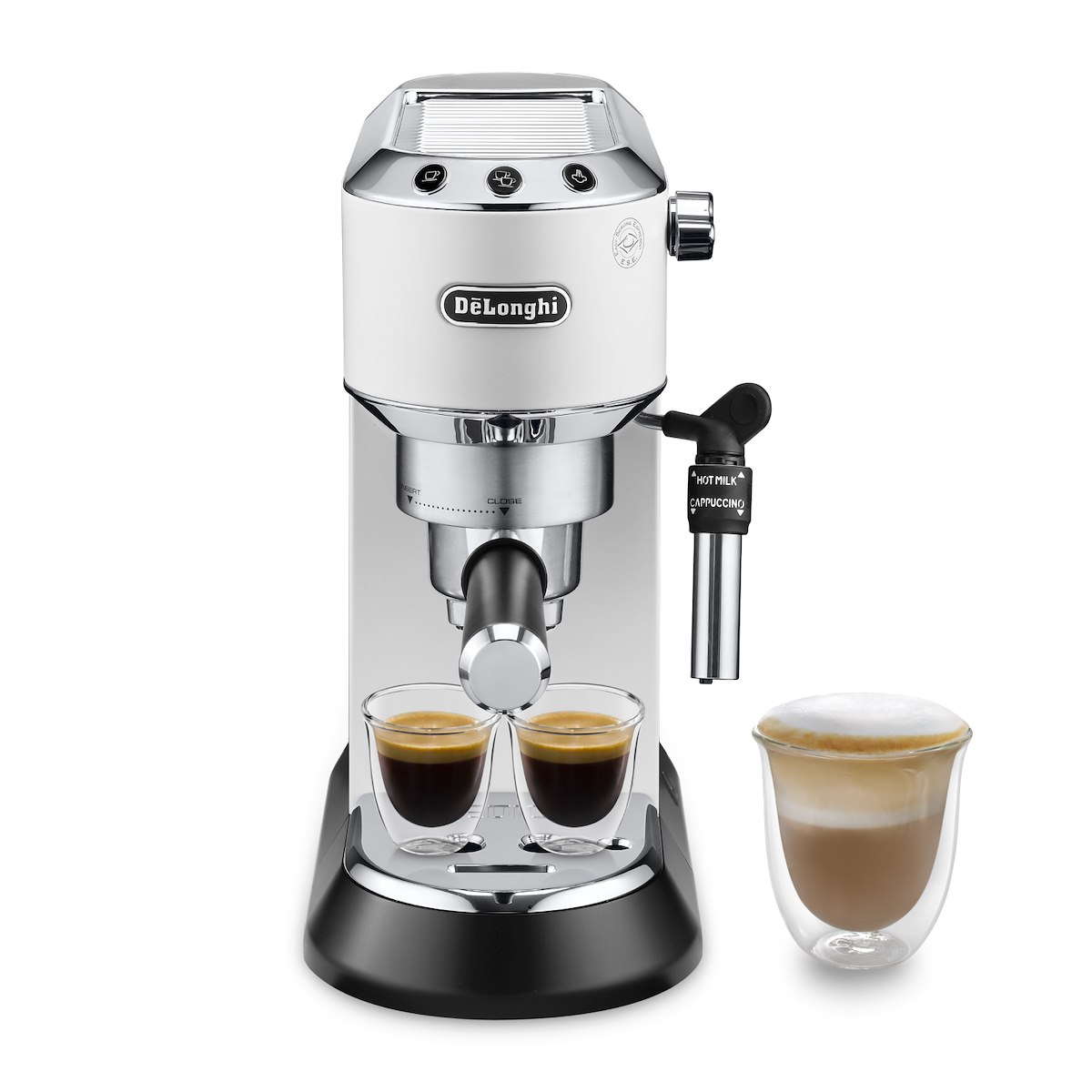 De Longhi Dedica Style Bianca Macchina Caffe Manuale con Cappuccinatore
