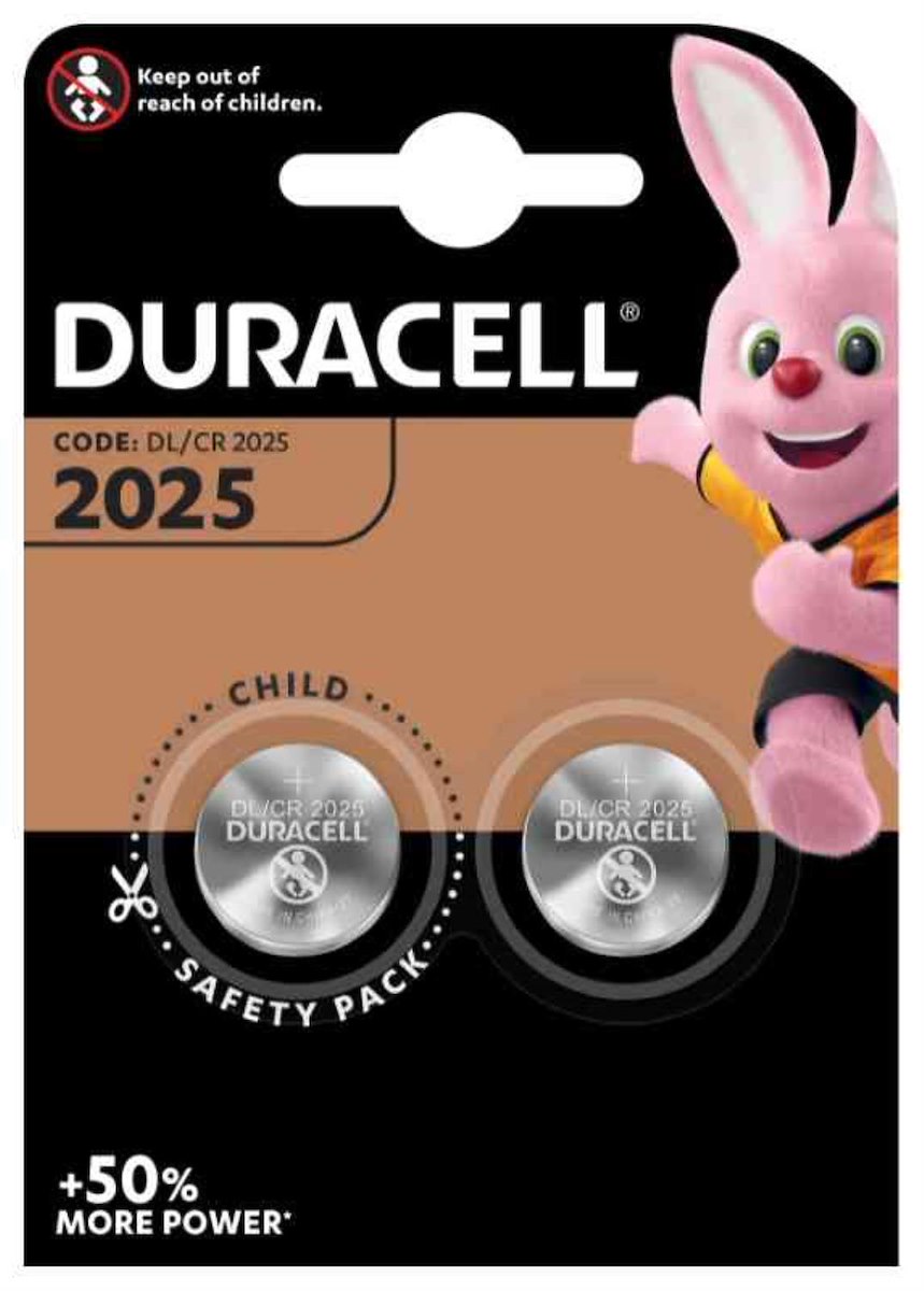 DURACELL DU21B2 Batteria Bottone 2025 Pila Non Ricaricabile 2 Pezzi