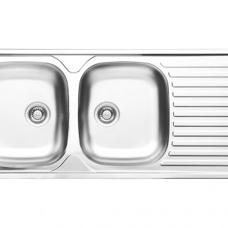 GLEM GAS L2G16XS2 Lavello 116cm 2V SX con Gocciolatoio Prof. 20cm Inox