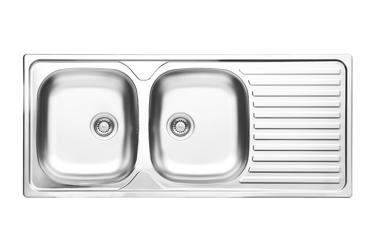 GLEM GAS L2G16XS2 Lavello 116cm 2V SX con Gocciolatoio Prof. 20cm Inox