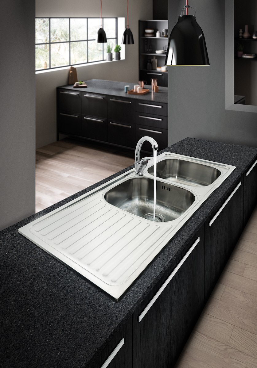 GLEM GAS L2G16XS2 Lavello 116cm 2V SX con Gocciolatoio Prof. 20cm Inox - immagine 2