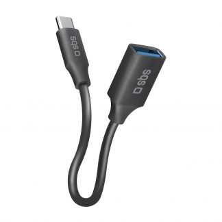 SBS TECABLEOTGTCK Cavo USB-A femmina a USB-C maschio, 15cm