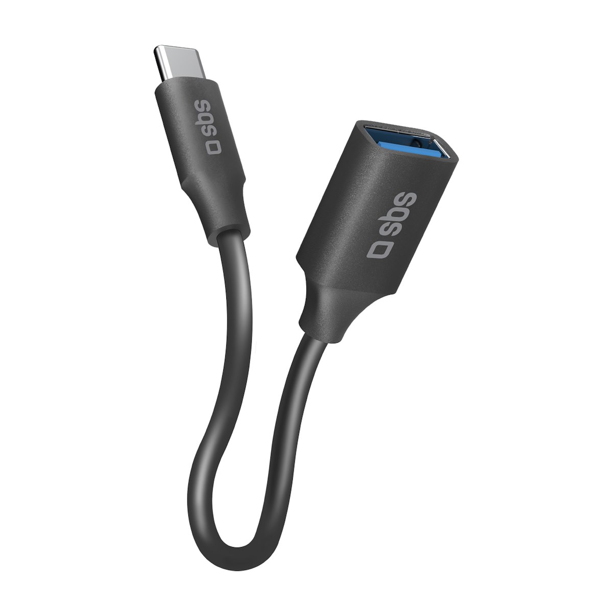 SBS TECABLEOTGTCK Cavo USB-A femmina a USB-C maschio, 15cm
