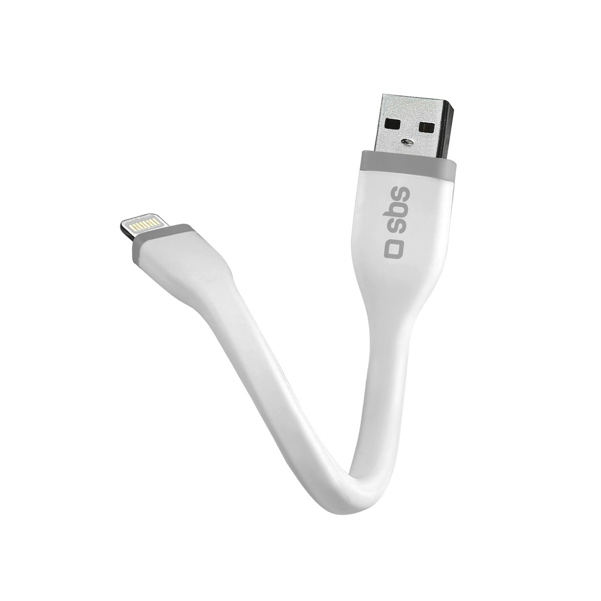 SBS TECABLELIGSHFLATW Cavo USB-C/Lightning Dati e Ricarica 12cm