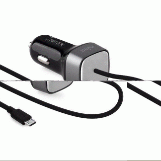 PURO FCMCHMICROQC30CBLK Caricabatterie Auto Micro USB Nero