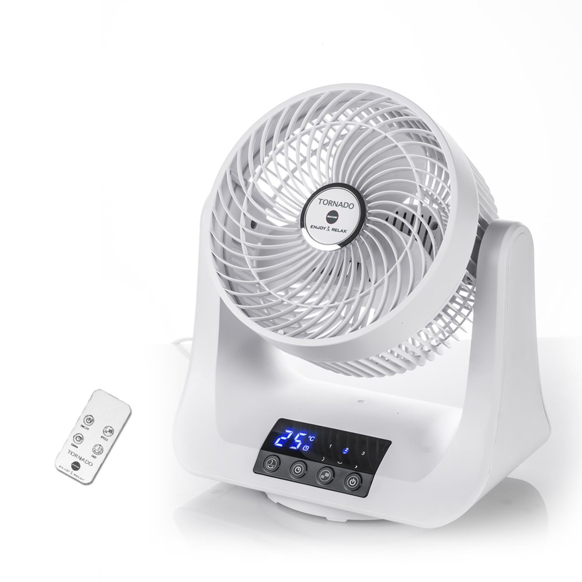 MACOM 993 Ventilatore da Tavolo Tornado 45W 3 Velocità Bianco