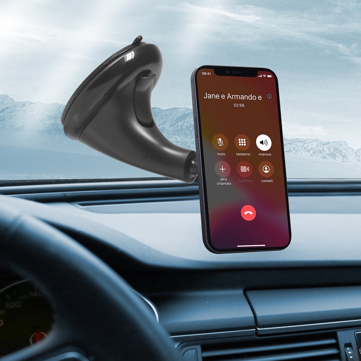 SBS TESUPPWINDWIDEK Supporto Auto Telefono Ventosa Orientabile Universale - immagine 2