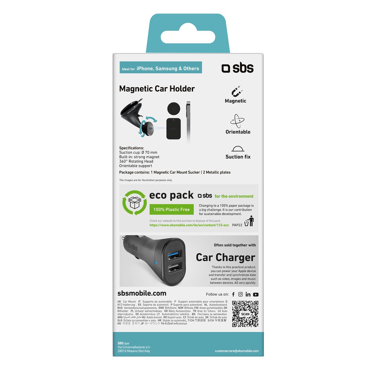 SBS TESUPPWINDWIDEK Supporto Auto Telefono Ventosa Orientabile Universale - immagine 4