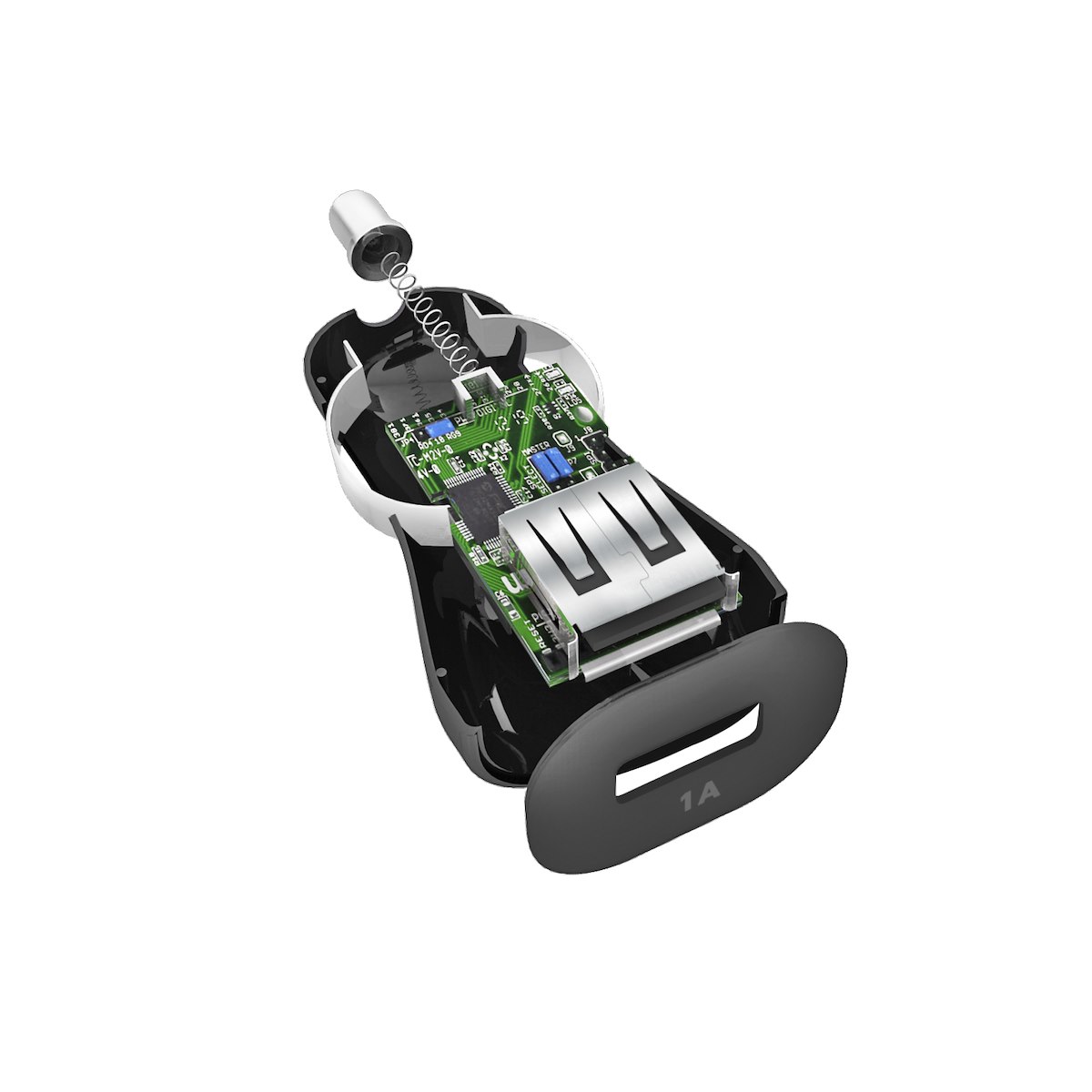 SBS TECRUSB1ASTD Caricabatterie Auto Mini 1A USB 1000mAh Nero - immagine 2