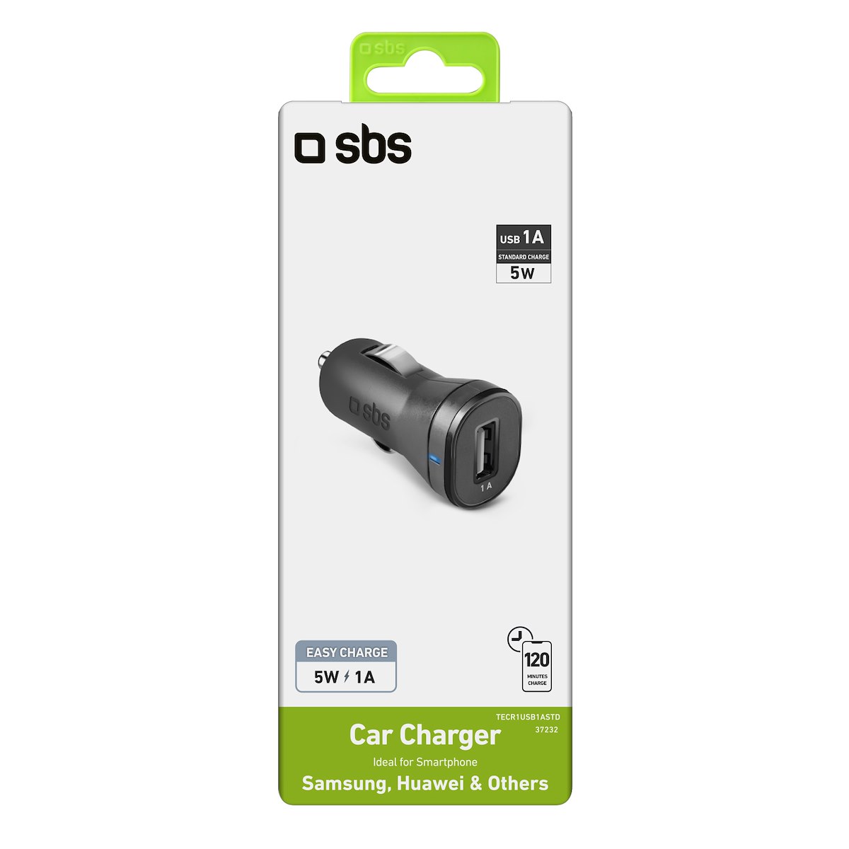 SBS TECRUSB1ASTD Caricabatterie Auto Mini 1A USB 1000mAh Nero - immagine 4