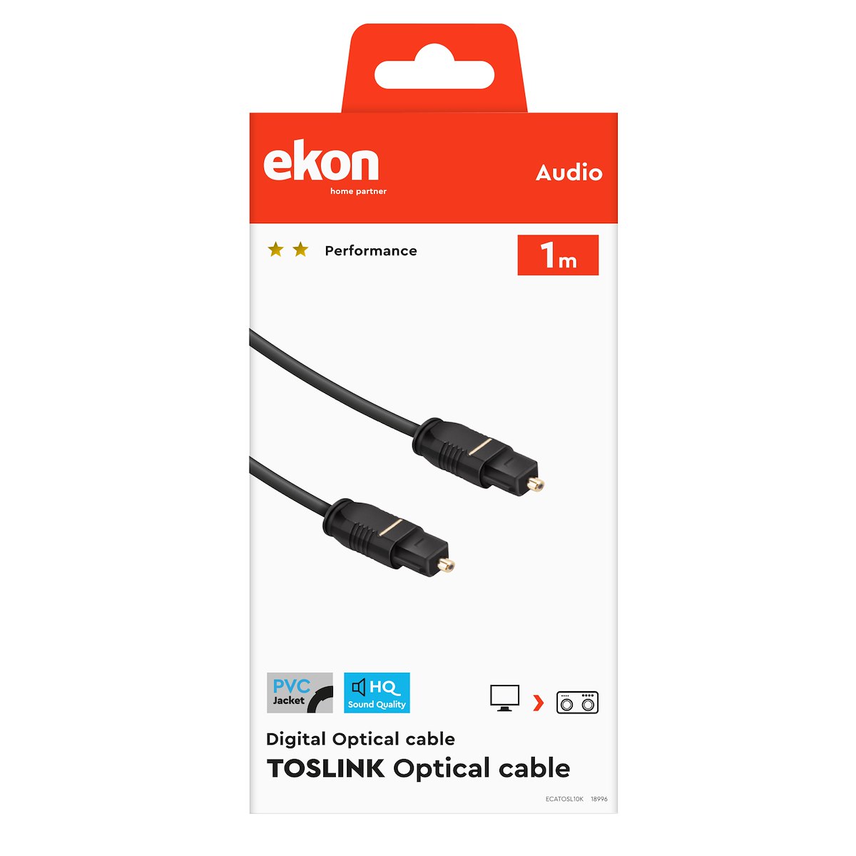 EKON ECATOSL10K Cavo Audio Ottico Toslink M-M 1m - immagine 2
