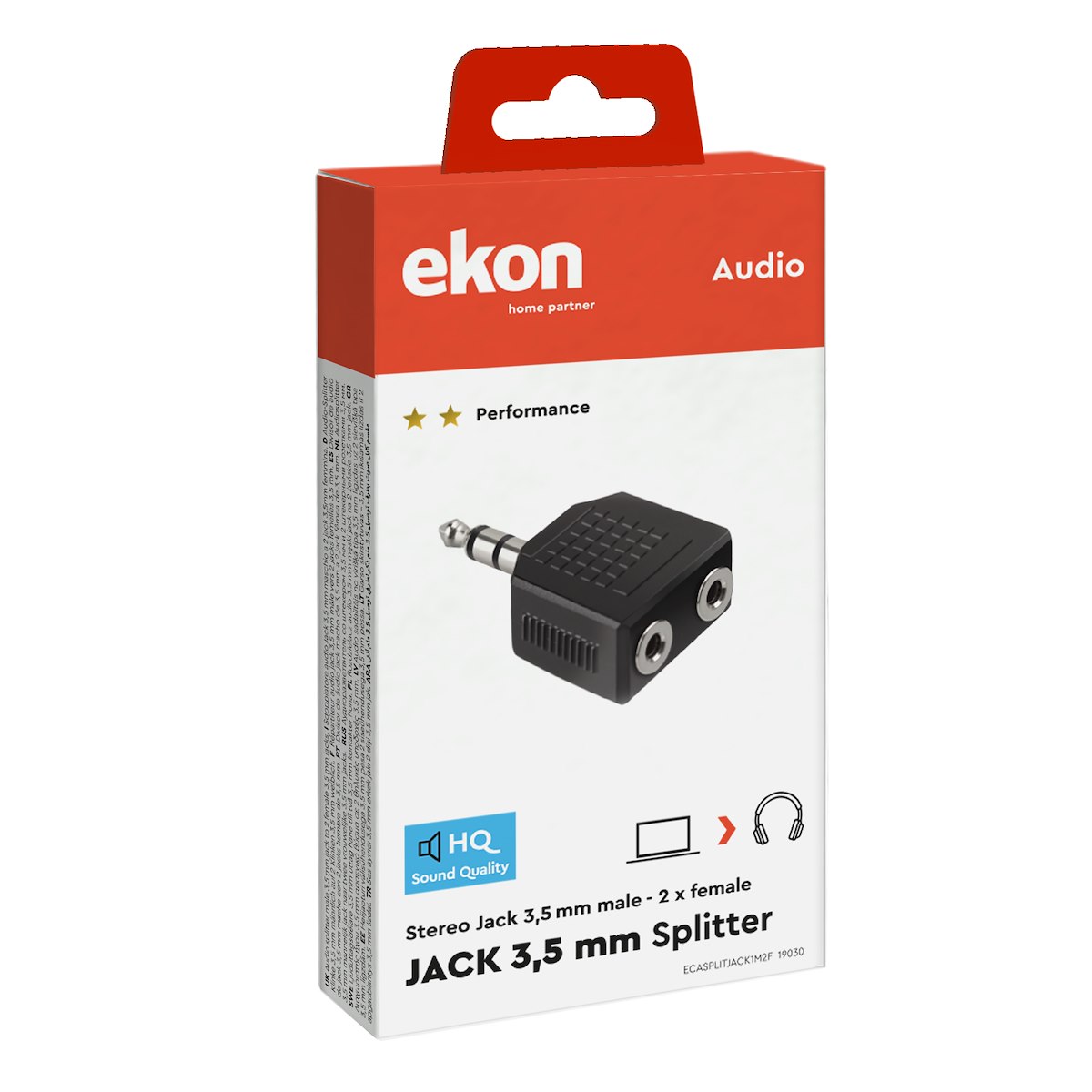 EKON ECASPLITJACK1M2F Splitter Jack 3.5mm M-F Cavo Audio - immagine 2