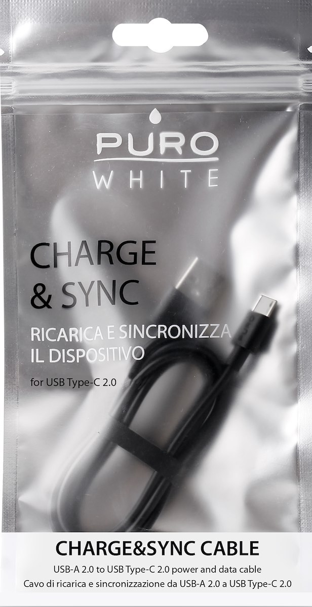 PURO PWCUSBCBLK Cavo USB-A a USB-C 1MT Nero