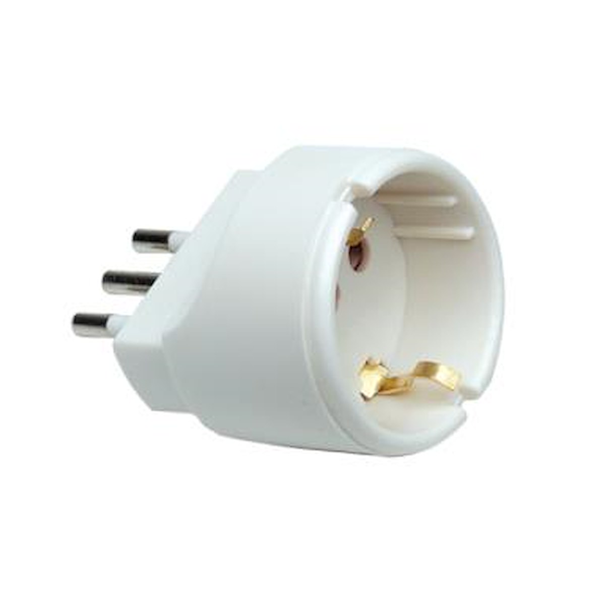 GBC 22023405 Spina di riduzione 10A-205V Shuko Bianco