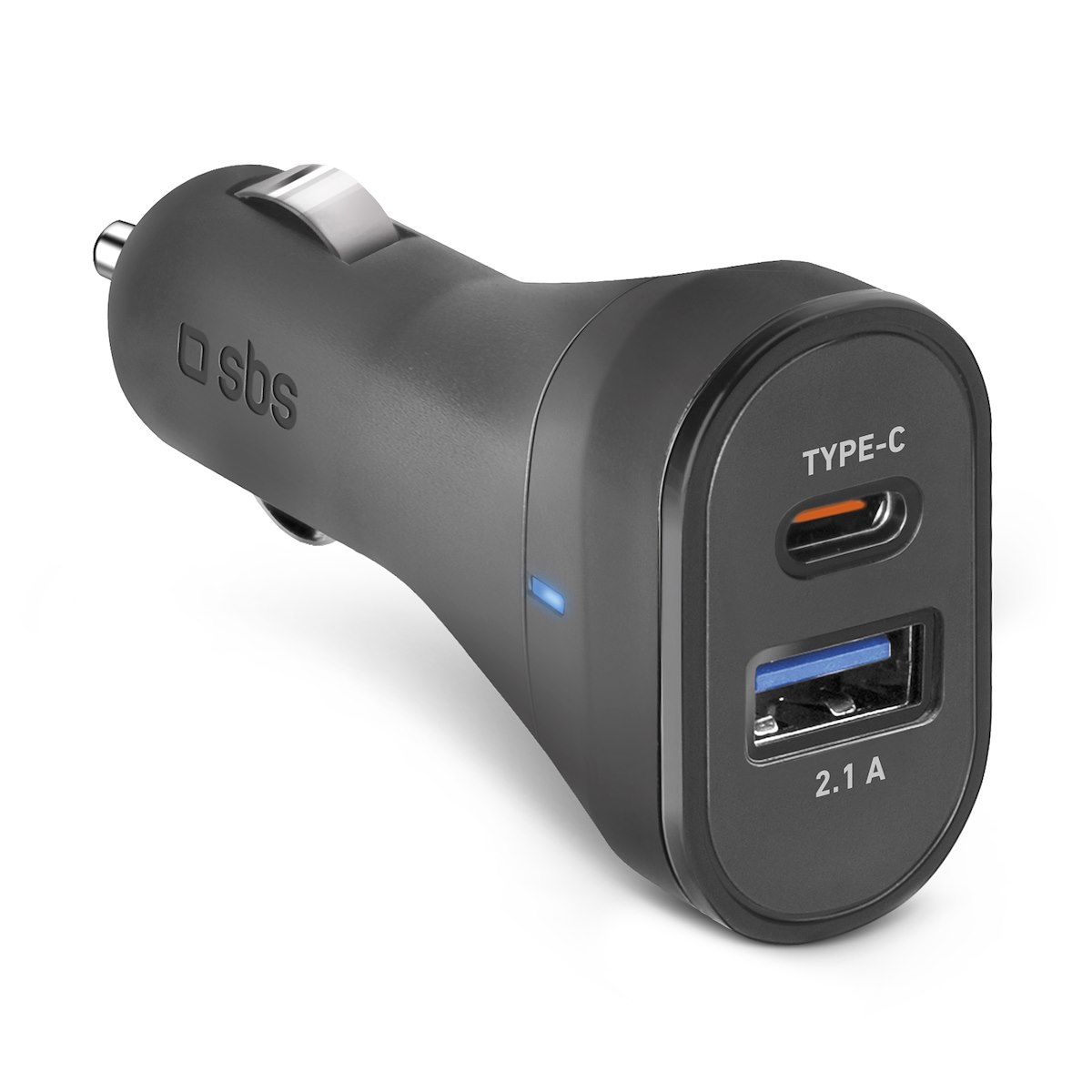 SBS TECRTC1USB2AUL Caricabatterie auto USB-C 12-24V 3100mA nero