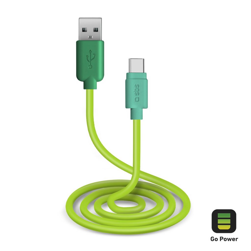 SBS TEPOPCABLETYCG Cavo Dati e Ricarica Type-C 2.0 Verde