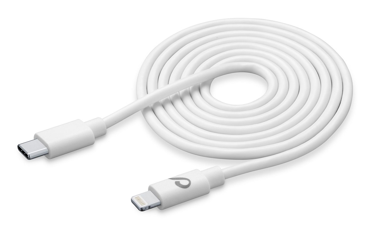 CELLULAR LINE USBDATAC2LMFI2MW Cavo Dati USB-C a Apple, 2m, Bianco