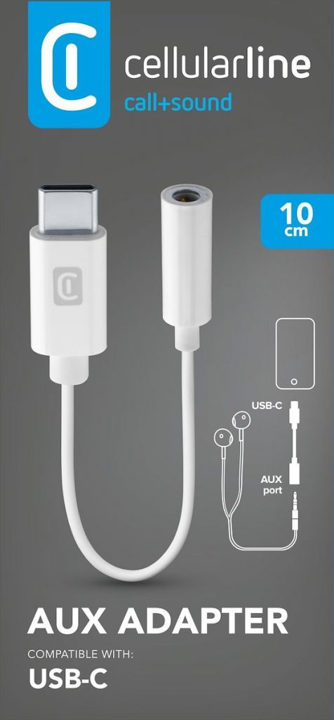 CELLULAR LINE MUSICENABLERTYPECW Adattatore AUX-IN a Type-C, bianco
