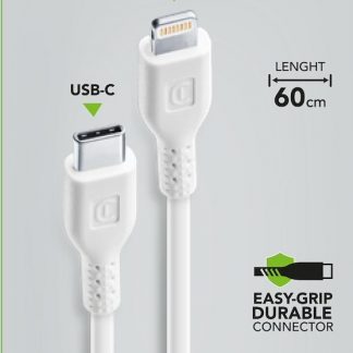 CELLULAR LINE USBDATAC2LMFI60CMW Cavo Dati USB-C a Apple, 60cm, Bianco