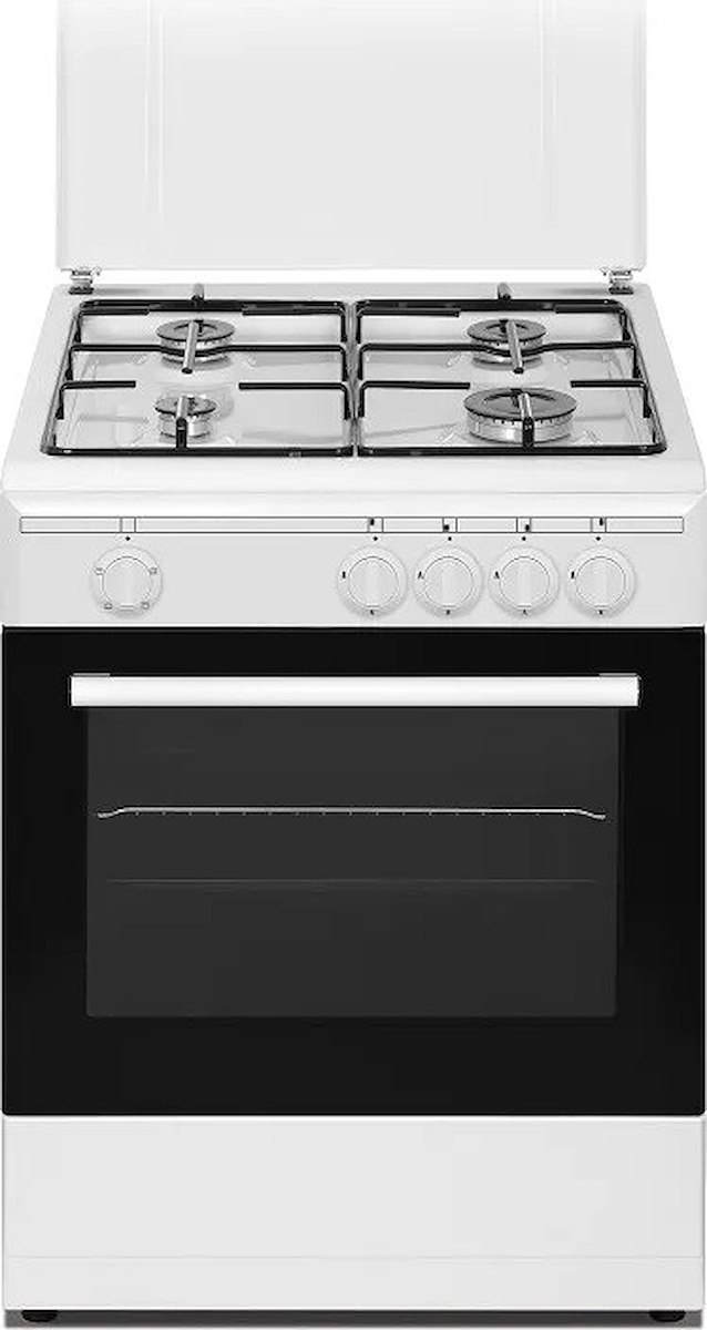 NIKKEI SN664WE Cucina 60cm 4 Fuochi Gas Forno Elettrico Grill Bianco