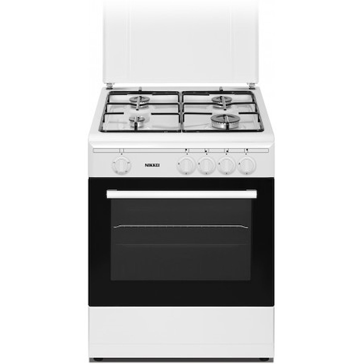 NIKKEI SN664WGE Cucina 60cm 4 Fuochi Gas Forno Gas Grill Bianco
