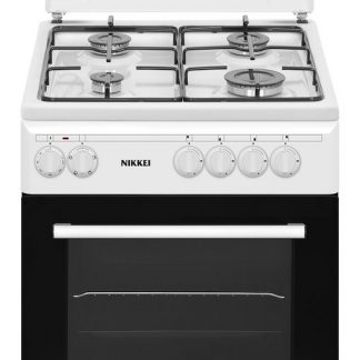 NIKKEI SN554WE Cucina 50cm 4F Gas Forno Elettrico con Grill Bianco