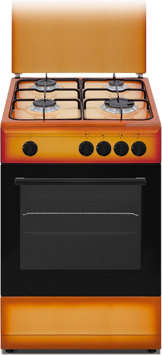 NIKKEI SN554BG Cucina 50cm 4 Fuochi Gas Forno Gas Marrone