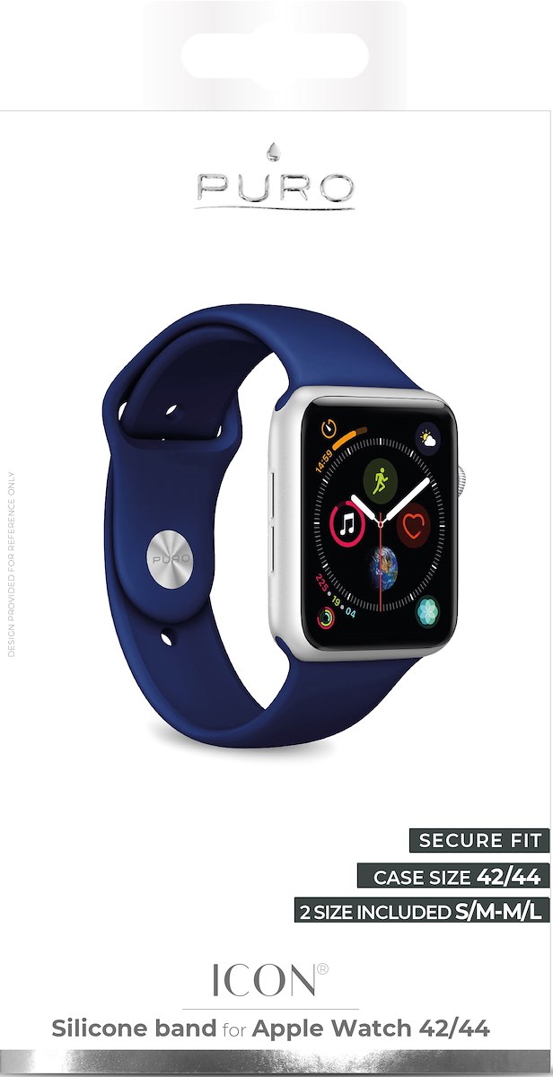PURO AW44ICONDKBLUE Cinturino Apple Watch 42-44mm Silicone Dark Blue