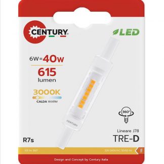 CENTURY TRS057830BL LED R7S 5W 3000K 500LM IP20 SLIM