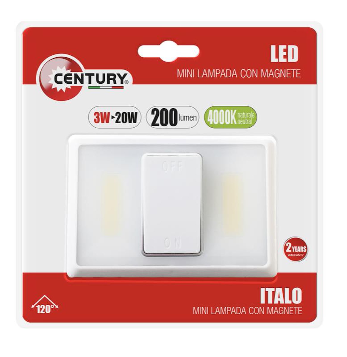 CENTURY ITO030040 Faretto LED 3W 4000K 200LM IP20 - immagine 2