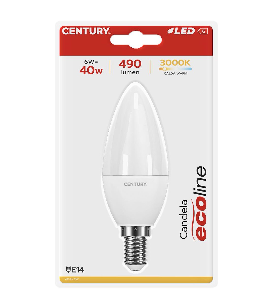 CENTURY ELM1061430BL LED E14 6W 3000K 470LM IP20 Candela - immagine 2