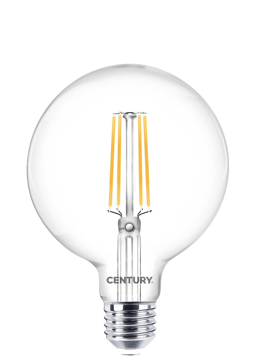 CENTURY ING95082740 Lampadina LED Filamento GLOBO E27 8W 4000K 1055lm IP20