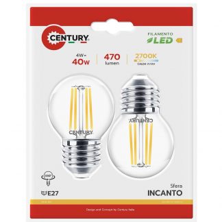 CENTURY INH1G042727BL2 LED E27 4W 2700K 470LM SFERA IP20 2PZ