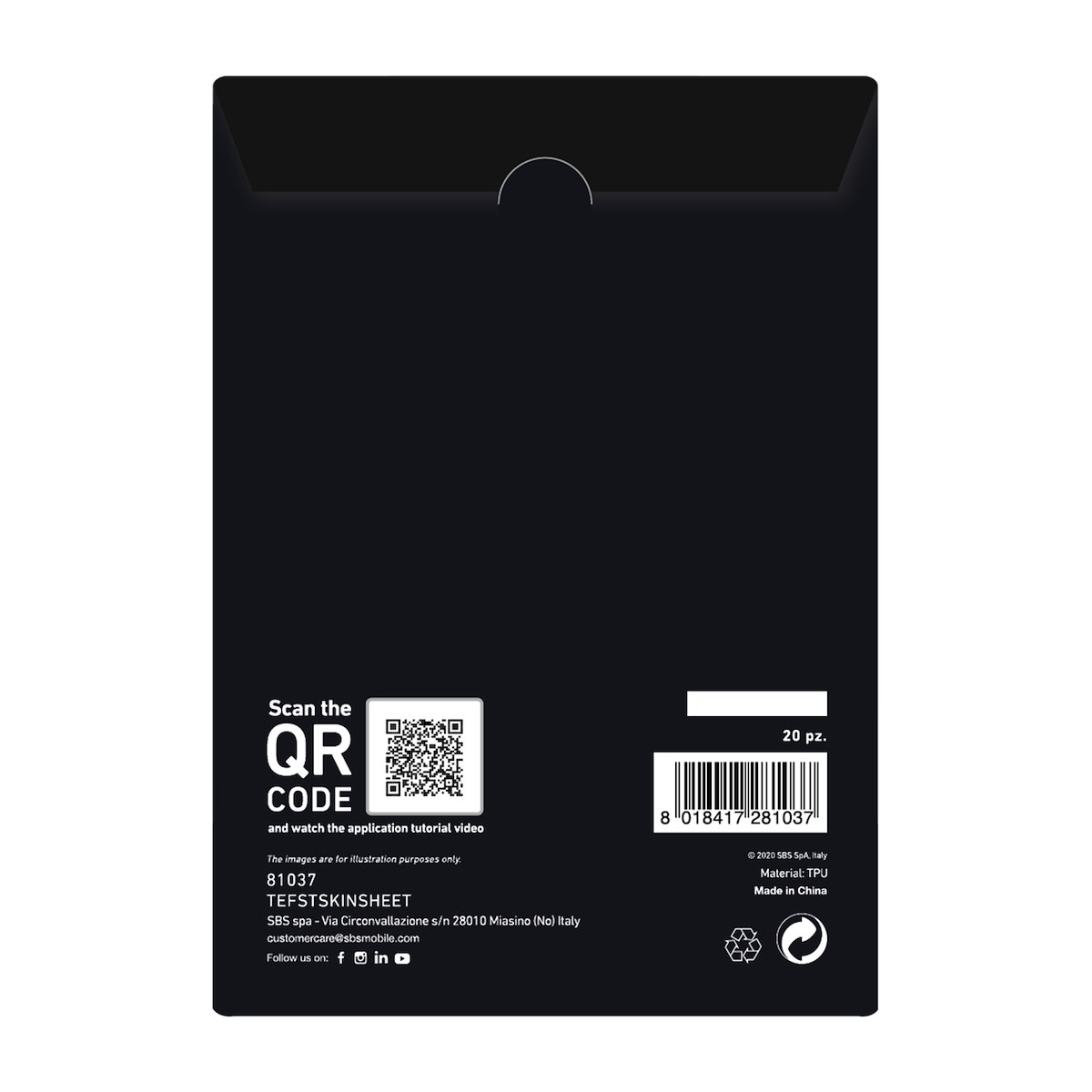 SBS TEFSTSKINSHEET Pellicola Protettiva Fast Skin da Taglio (20pz)