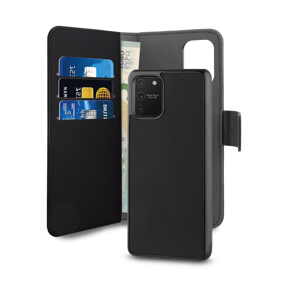 PURO SGS10LITEBOOKC3BLK Custodia Wallet 2in1 per Galaxy S10 Lite, nera