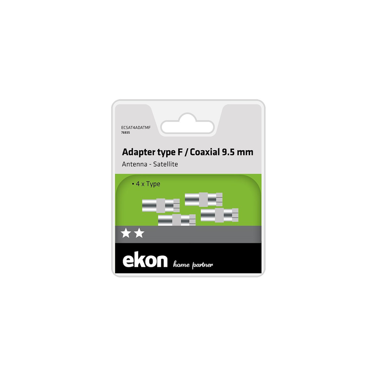 EKON ECSAT4ADATMF Adattatore 4 connettori SAT M-M - immagine 2