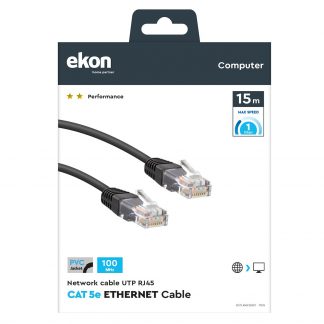 EKON ECITLAN5E150GY Cavo LAN RJ45 M-M 15m Grigio